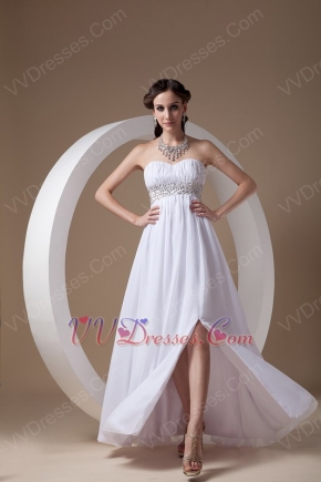 Beautiful Strapless Side Split Skirt White Prom Dress For Sale