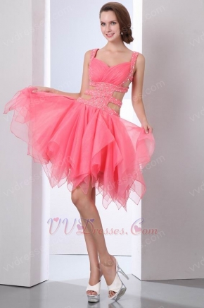Sexy Exposed Waist Pink Custom Sweet Sixteen Dresses