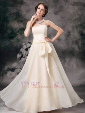 Cream Chiffon Strapless Floor-length Skirt Celebrity Party Dress