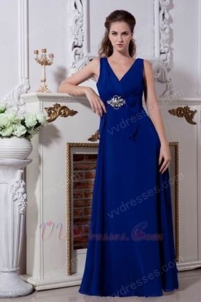 Affordable V-Neck Royal Blue Evening Formal Occasion Dress