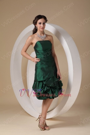 Knee-length Dark Green Woman In Homecoming Dress