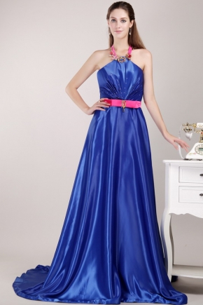 Halter Top Royal Blue Designer Pageant Prom Dresses