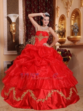 Scarlet Red Skirt With Petticoat Quinceanera Dress Supplier