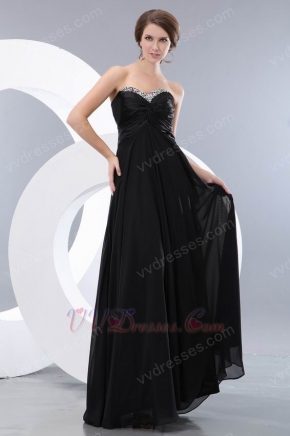 Beautiful Sweetheart Criss Cross Black Chiffon Prom Dress