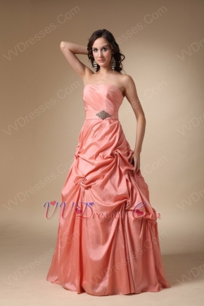 Pink Strapless Floor-length Woman In Prom Dress 2014