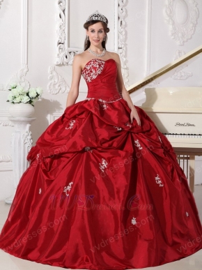 Low Price Strapless Wine Red Dress to Quinceanera Wear