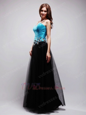 Prom Evening Party Dress Design With Black and Blue