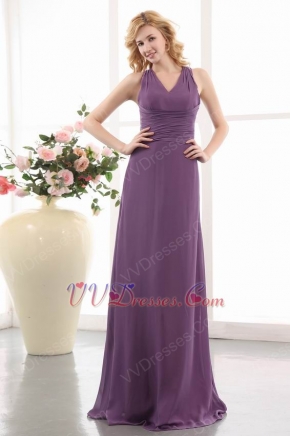 Floor Length Dark Orchid Chiffon Mother Of The Bride Dress