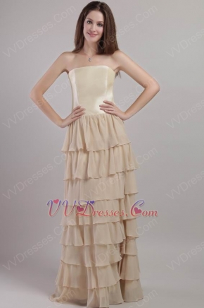 Champagne Layers Skirt Mother Of The Bride Dress With Coat