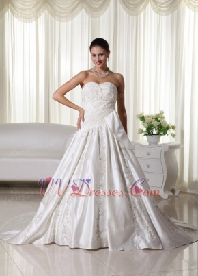 Exclusive Church Wedding Dress With Embroidery Emberllishments Low Price