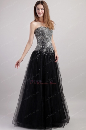 Floor Length Designer Black Women Evening Dress