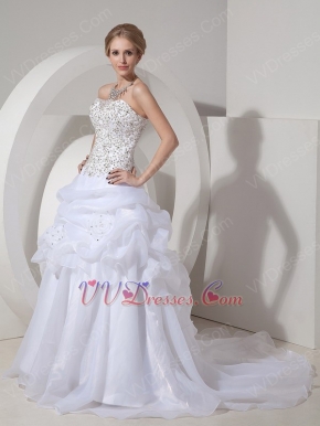 Best Deals Strapless Beaded Wedding Party Dress For Bride
