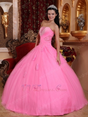 Lovely Pink Floor Length Ball Dress To Winter Quinceanera