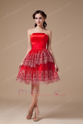 Sequined Red Short Dress For 2014 Spring Prom Party