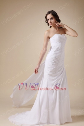 Sweetheart White Chiffon Quality Petite Prom Dresses For Celebrity