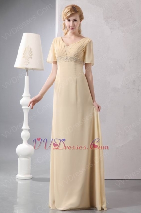 Cheap Short Sleeves Cornsilk Mother Of The Bride Dress