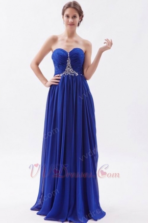 Inexpensive Royal Blue Evening Chiffon Dress For Women