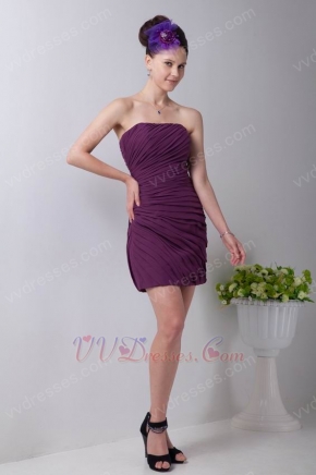 Pretty Purplr Chiffon Dress Graduation Wear Best Choice