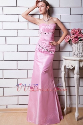 Affordable Pink Taffeta Formal Evening Dress Slim