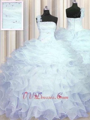Single Right Shoulder Half Layers and Half Ruffles Sweet 15 Ball Gown Discount