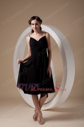 Spaghetti Straps Black Dress Woman Homecoming Dress