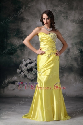 Column Sweetheart Canary Yellow Pretty Prom Dress Cheap