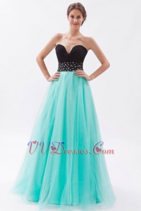 Classic Style Sweetheart Cyan Organza Evening Dress