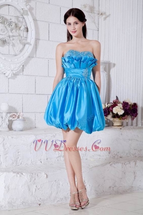 Pretty Flaring Blue Stain Mini Graduation Dress