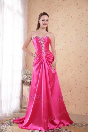 Floor Length Deep Pink Dress For Evening Women Decent