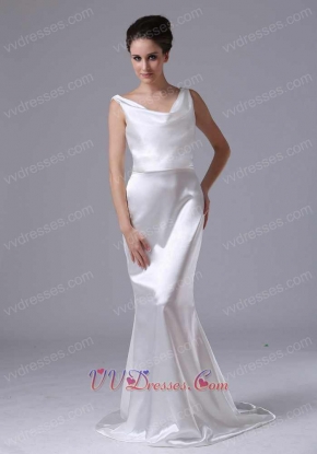 Professional V-Neck Silk Like Satin Mermaid Event Evening Dress Sample Dress