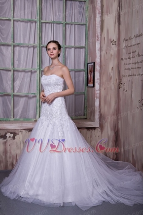 Corset Back Strapless Puffy Skirt Wedding Dress Custom Made Online Low Price