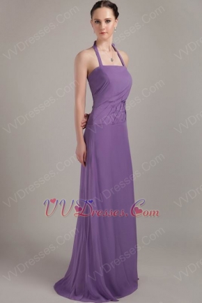 Light Lavender Purple Halter Skirt Bridesmaid Dress Sale