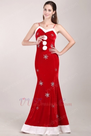 New Arrival White and Red Mermaid 2014 Christmas Prom Dress