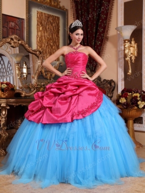 New Fashion Contrast Fabric Color Elegant Quinceanera Dress