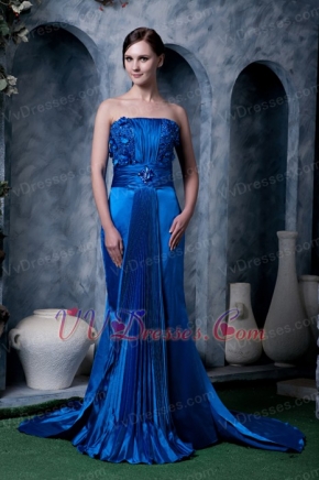 Strapless International Klein Blue Top Prom Dresses 2014 Inexpensive