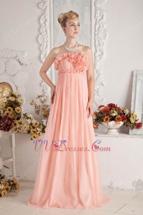 New Style Strapless Falbala Orange Chiffon Evening Dress On Sale