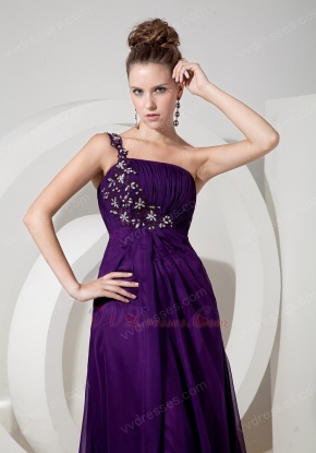 Discount One Shoulder Indigo Evening Dress Front Split