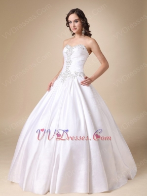 Wonderful Sweetheart Appliqued Puffy Bridal Gowns Dress