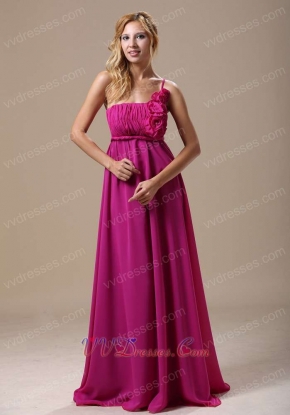 Terse One Shoulder Floor-length Fuchsia Fall Celebrity Dress Best Seller