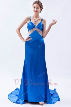 Sexy Straps Ultramarine Evening Dress For Women