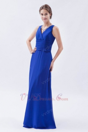 Cheap V-Neck Royal Blue Pro Party Dress For Sale