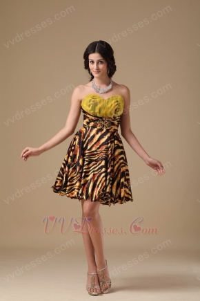 Designer Tiger Printed Fabric Sexy Sweet 16 Dress