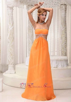 Sexy Orange Empire Custom Made Prom Dress For Social Dance Party