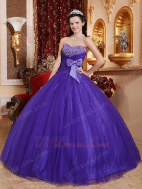 Bowknot Side Decorate Fashionable Amethyst Quinceanera Dress