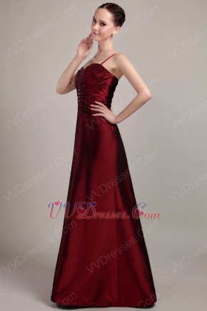 Burgundy Spaghetti Strap Mother Of The Bride Dress Petite