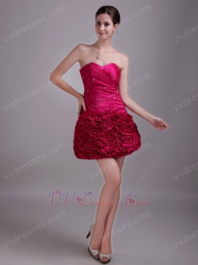 Fuchsia Sweetheart Mini Length Girls Sweet 16 Dresses