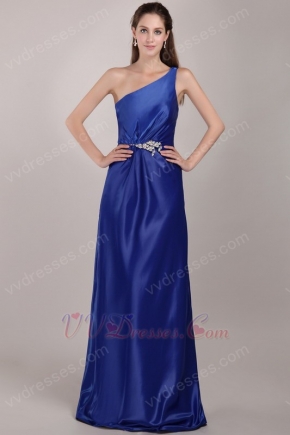 One Shoulder Royal Blue Top Designer Prom Dress