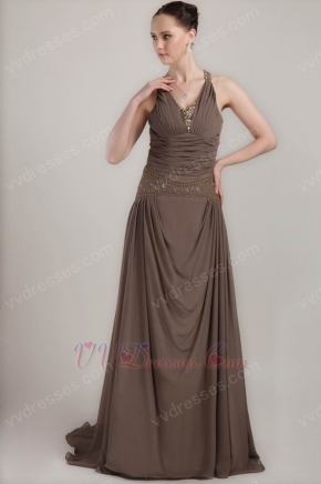 Beaded Brown Custom Made Mother Of The Bride Dress