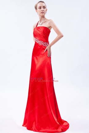 Sexy One Shoulder Empire Scarlet Evening Dress Discount