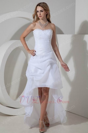 Stylish High Low Asymmetrica Beach Wedding Dresses 2014